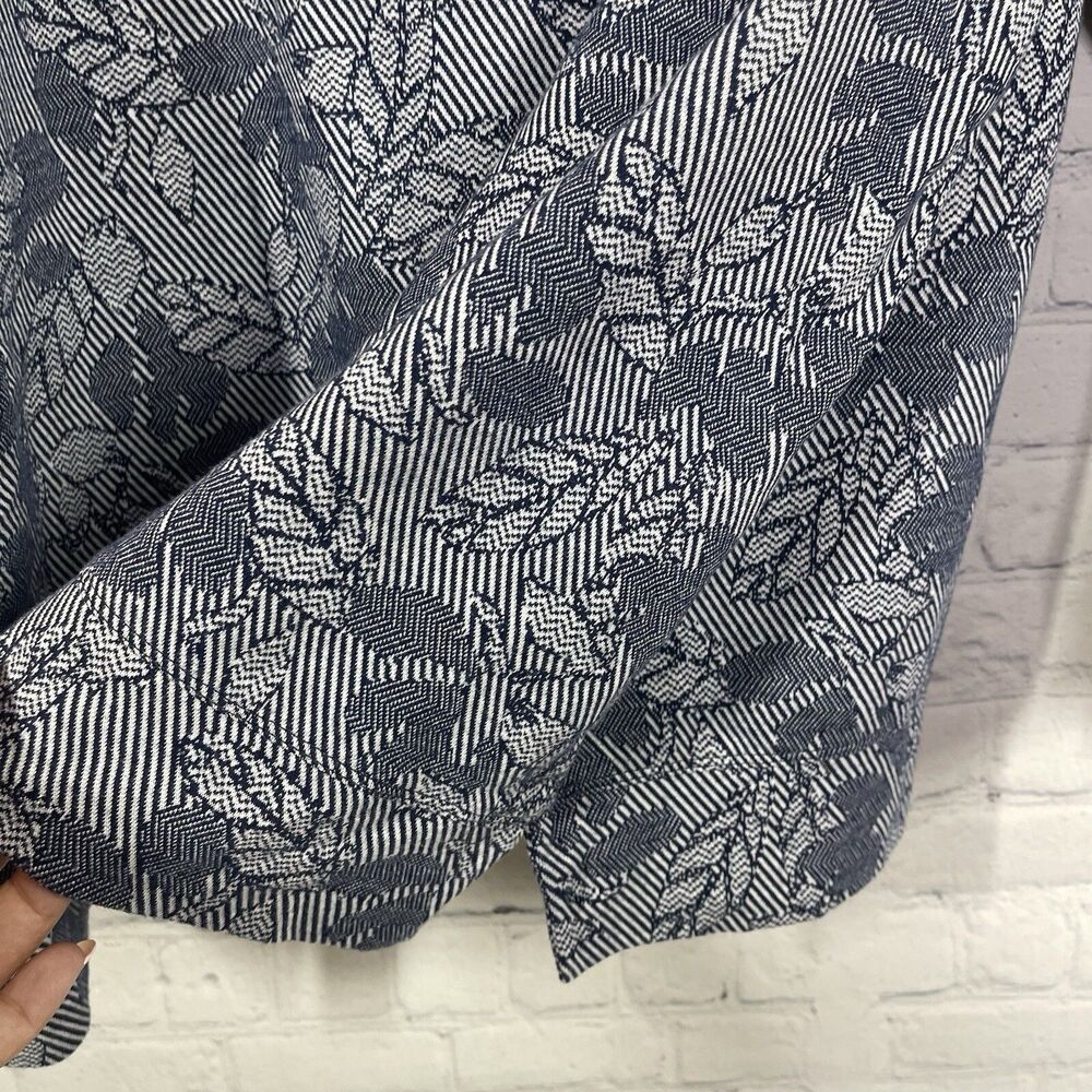 Land's End Thermal Shirt Women 2X Gray Floral Pullover Stretch Soft Cottage Cozy - Picture 7 of 12